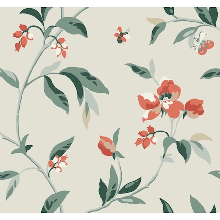 York Wallcoverings Springtime Beige and Orange Wallpaper GO8284
