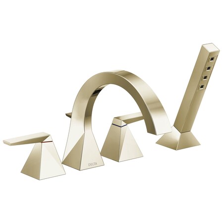 Delta Trillian Two-Handle Roman Tub Trim with Hand Shower T4746-PN-PR