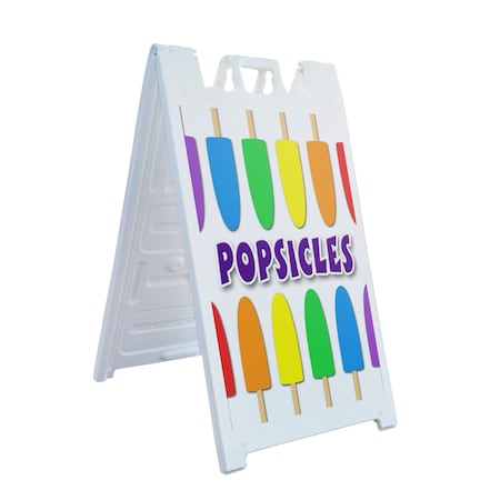 Signmission Popsicles, A-Frame & 2 Decals Installed, Heavy-Duty Plastic Frame SBHD-D-2436-Popsicles