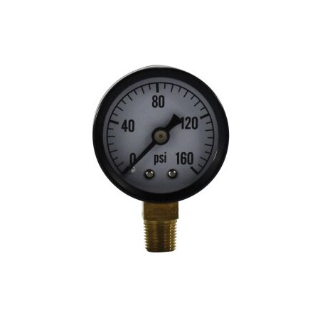 Ironwerks 1-1/2 in 0-100 PSI 1/8 in Lower Mount Dry Gauge 80504