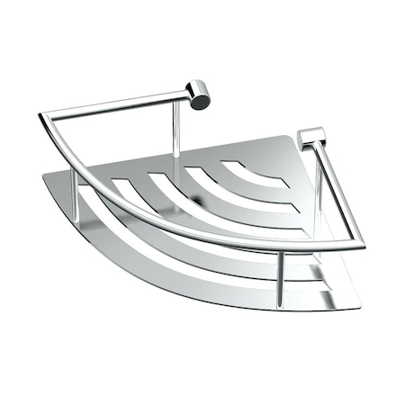 Gatco Elegant 11" Corner Shower Shelf, Chrome 1455