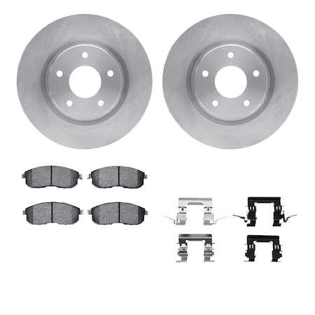 Dynamic Friction Co DFC Rotors with EURO 5000 Ceramic Brake Pads includes Hardware 6612-67027