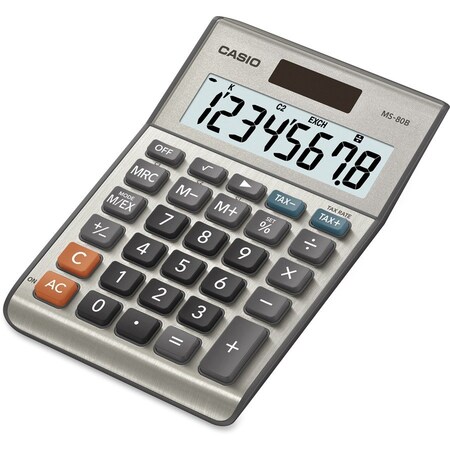 Casio Ms-80b Tax And Currency Calculator, 8-Digit Lcd MS80B