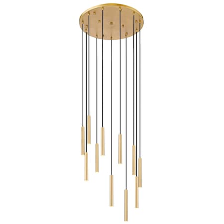 Z-Lite Forest 11 Light Chandelier, Modern Gold, 24 In W x 12 In H 919MP12-11R-MGLD-LED