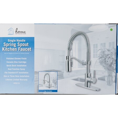 Home Impressions 1-Handle Lever Commercial Pull-Down Kitchen Faucet Chrome FP4AF271CP-JPA1