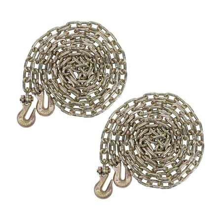 Mytee Products G70 Binder Chain Grade 70 Truck 5/16in x 20ft w/grab hooks, 2PK CH51620x2