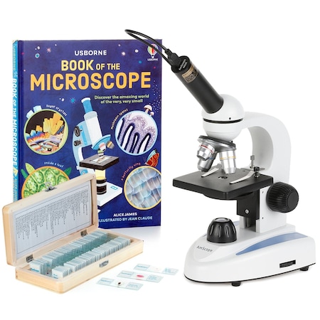 Amscope M149 Student Kids Metal Frame Glass Optics Biological Moncluar Compound Microscope 40X-1000X w/50 S M149C-PS50-WM-E