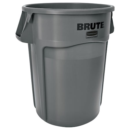 Rubbermaid Commercial BRUTE 44 gal Round Heavy Duty Plastic Can, Gray, None, Plastic FG264360GRAY