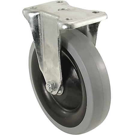 Shepherd Hardware 400 Series Rigid Caster, 5 in Dia Wheel, TPR Wheel, Gray, 300 lb 9740