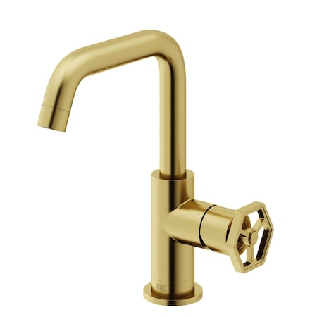 Vigo Ruxton Single Handle Single-Hole Bathroom Faucet in Matte Brushed Gold VG01051MG
