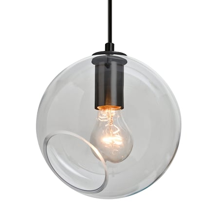 Besa Lighting Besa Maestro 8 Pendant, Clear, Black Finish, 1x 60W MAX E26 Base 1JT-MAESTRO8CL-BK
