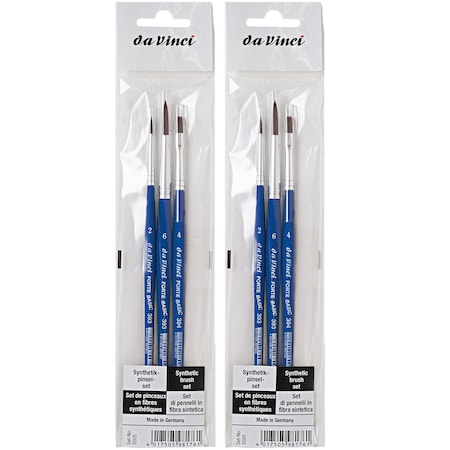 Da Vinci FORTE Basic Student Brush, Synthetic, Acrylic, Assorted, 3-Piece Set, 2PK VA-3505_0