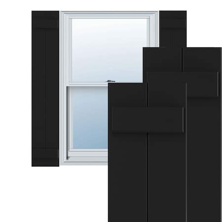 Ekena Millwork True Fit PVC Two Board Joined Board-n-Batten Shutters, Black, 10 3/4W x 65H, PR TFP101BBF11X065BL