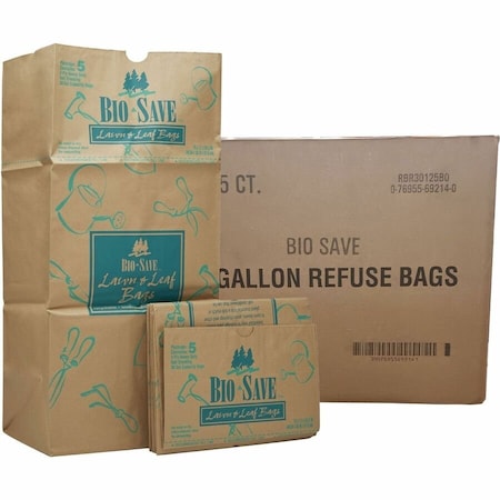 Bio-Save Lawn & Leaf Refuse Bags, 30 gal Capacity, 50PK RBR30105BO