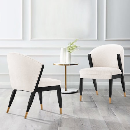 Manhattan Comfort Modern Ola Boucle Dining Chair in Cream, 2PK 2-DC075-CR