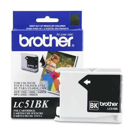 Brother Brother LC51BK Original Ink Cartridge - Inkjet - 500 Pages - Black - 1 Each LC51BK