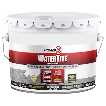 Zinsser Interior/Exterior Paint, Eggshell, Oil Base, Bright White, 3 gal 5003