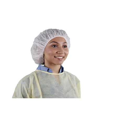 Keystone Safety Bouffant Cap, 24 in Dia., White, L, 1000 PK 110NWIHD24WH3/1625G