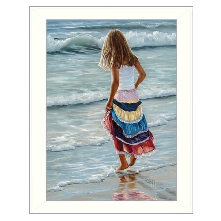 Homeroots The Striped Skirt White Framed Print Wall Art 404918