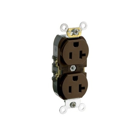 Leviton Commercial Grade Duplex Receptacle, 20 Amp, 125 Volt CR020