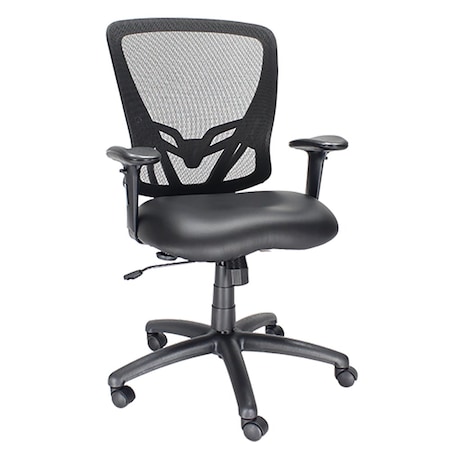 We'Re It We're it, Zapp Series Black Mesh Back Adjustable Task Chair with Black Eco Seat and Black Frame OFD500F-ECB
