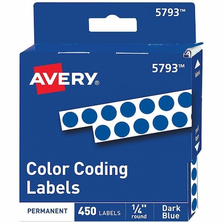 Avery Label, Round, 1/4, Dkbe, 450Ct 450PK AVE05793