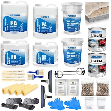 Armorpoxy 32 Pc - Epoxy Floor Kit - 2-Layer - 900 Sq Ft - Khaki Tan 110006