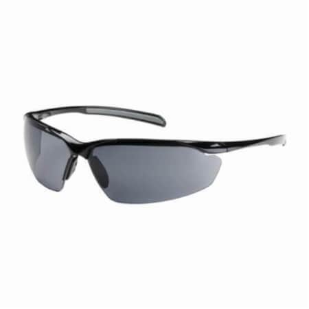 Bouton Optical Safety Glasses, Anti-Fog & Anti-Scratch, Gray Lens, Gloss Black Frame, Half-Frame 250-33-0021