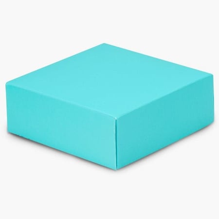Nashville Wraps Matte Turquoise Box Lid, 4x4x1.5, 25PK GBL04TU