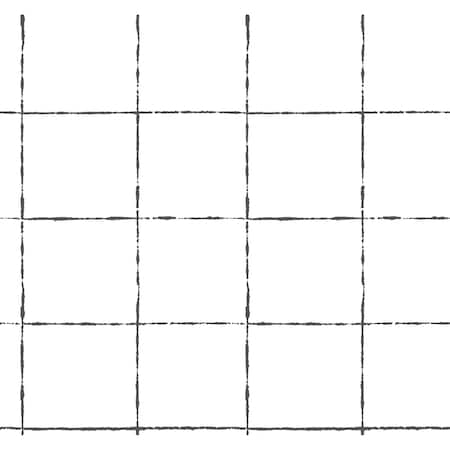 York Wallcoverings La Vitre Plaid Carbon Black Wallpaper ZM2854