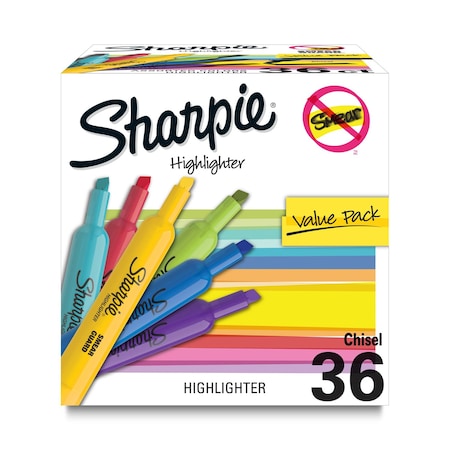 Sharpie Tank Highlighters, Assorted, 36PK 2157487