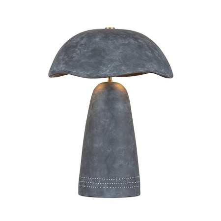 Troy Lighting 1 Light Keagan Table Lamp Patina Brass/Ceramic Stria Wheat PTL3124-PBR/CSE
