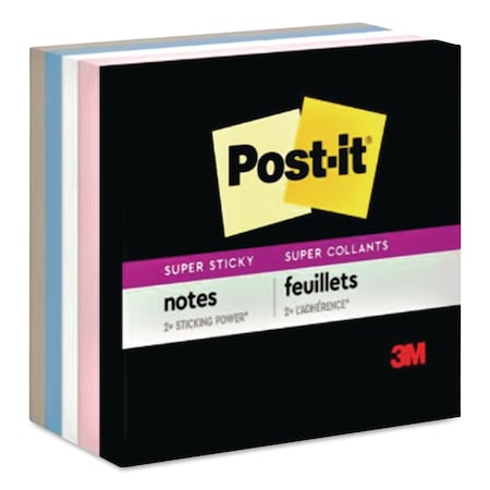 Post-It Pads in Simply Serene Colors, 3 x 3, 90 Sheets/Pad, 5PK 654-5SSNE