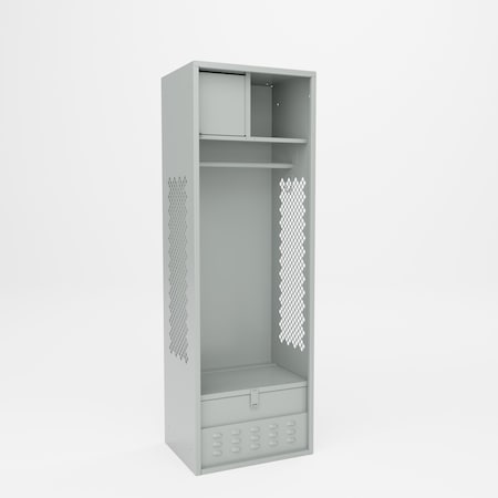 Pucel Athletic Gear Locker, 24 in W x 72 in H x 18 in D, Top Cabinet, Foot Locker, Gray GL-2472-18-TF