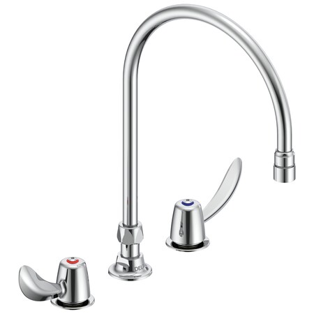 Delta Commercial 27C1 / 27C2 Two Handle 8 In Below Deck-Mount Faucet In Chrome 27C2922-R7