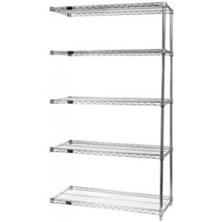 Betterbeds Stainless Steel Wire Shelving 5-Shelf Add-On Unit - 36 x 36 x 63 in. BE1135192