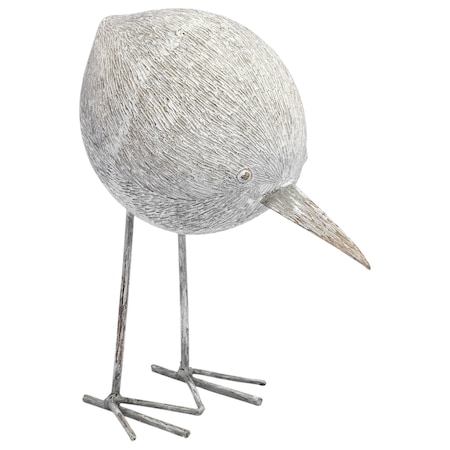 Homeroots 7" Off White Resin And Metal Snipe Bird Tabletop Sculpture 392523