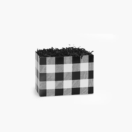 Nashville Wraps Buffalo Plaid Black Basket Box, Small 6.75x4x5, 6PK BPBWS
