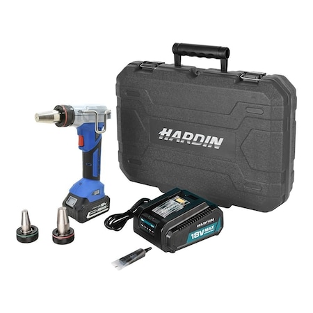 Hardin Industrial 18V Cordless PEX-A Expansion Tool Kit with Heads (1/2in, 3/4in, 1in), Battery and Charger HD-8200