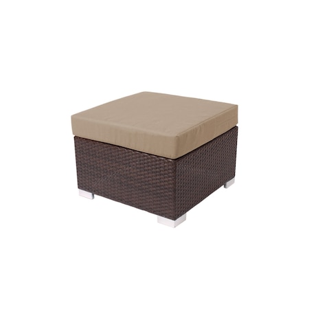 Bfm Seating Aruba Wicker Outdoor Ottoman with Sunbrella Cushion PH5106JV-57015