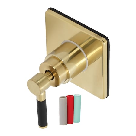 Kingston Brass Single-Handle Six-Way Diverter Valve with Square Trim Kit, Brushed Brass KS4047DKL
