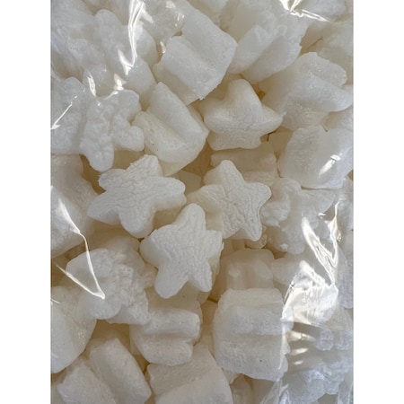 Bubblefast FunPak White Stars Packing Peanuts Mini Pack Plant Based Biodegradable Compostable 0.6 cu ft Bag Mini-White Stars