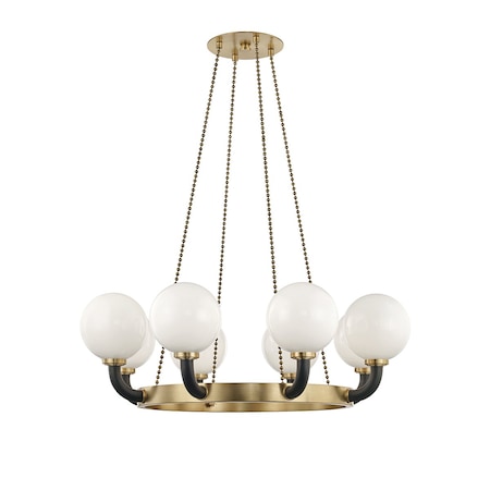 Hudson Valley Lighting Werner 8 Light Chandelier 46 In. Aged Brass/Black 3646-AGB/BK