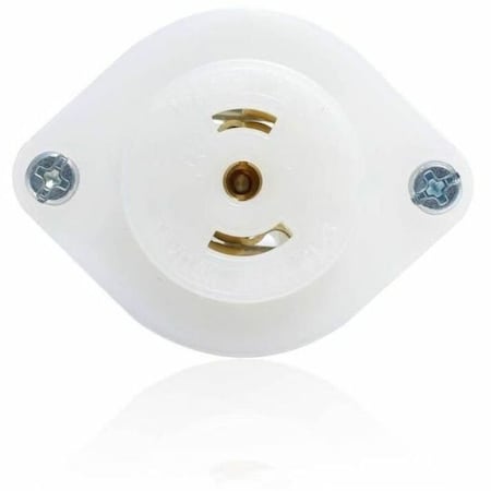 Leviton Midget Flanged Locking Receptacle, ML3-15R, 15 A, 125/250V AC, Single Phase, 3 Pole, Flush Mount ML3-PER
