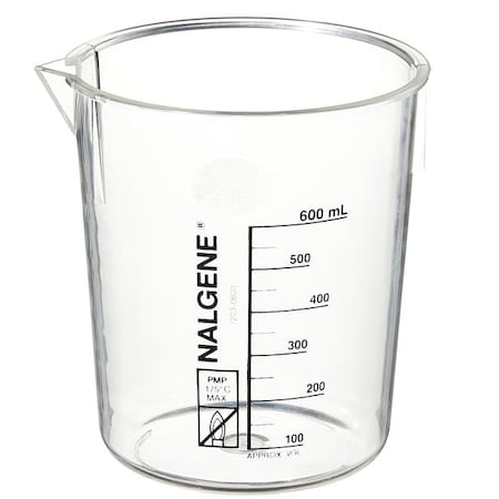 Nalgene Beaker, Plastic, Colorless, PK12 1203-0600