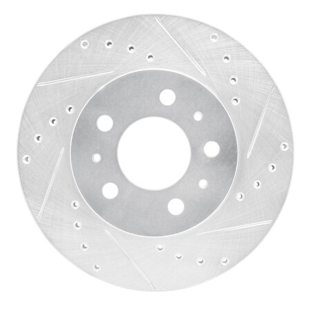 Dynamic Friction Co DFC Brake Rotor - Drilled and Slotted - Silver 631-56012R