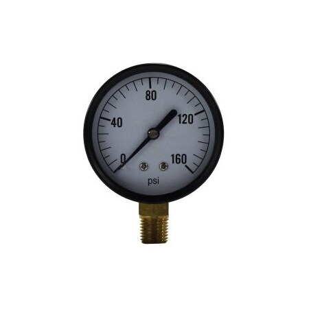 Ironwerks 2-1/2 in 0-15 PSI 1/4 in Lower Mount Dry Gauge 80031