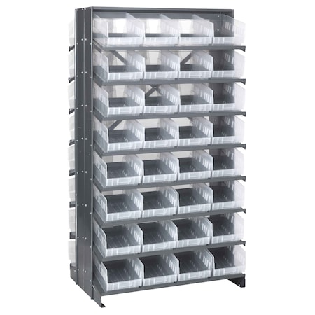 Quantum Storage Systems DOUBLE SIDED PICK RACK W/64 CLEAR BINS QPRD-208CL