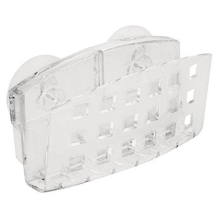 Idesign Sponge Holder, 1-3/4 in L, 4-1/2 in W, 2 in H, Plastic, Clear 25300
