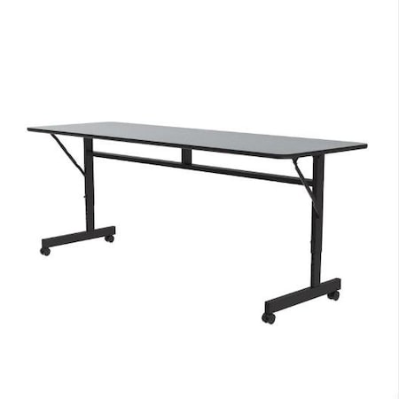 Correll Rectangle Econoline TFL Flip Top Table, 72 in W, 23 in to 31 in H, Particleboard Top, Gray Granite FTM2472TF-15